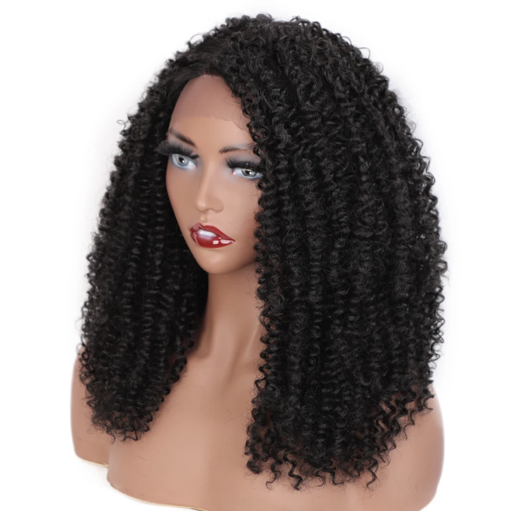 Весенний Солнечный кудрявый синтетический парик фронта шнурка натуральный черный волос афроамериканские короткие парики для женщин