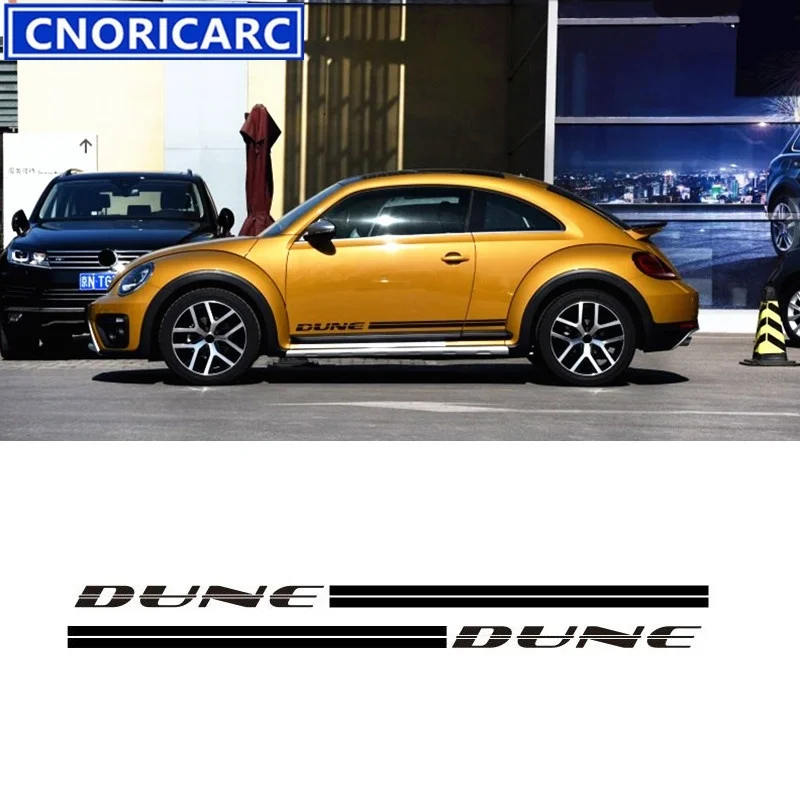 Для(1 пара/2 шт) CNORICARC для VW Beetle Дюна спортивный стиль виниловая наклейка на машину боковой Стикер на автомобильную юбку Аксессуары для автомобилей