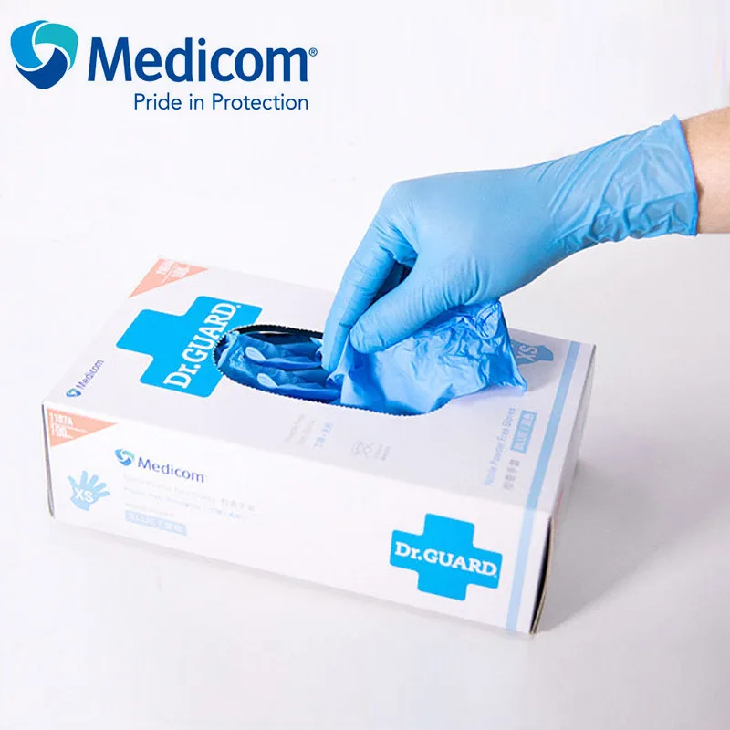 

Medicom Disposable Gloves Nitrile Work Gloves 100pcs Non-slip Boxed Oil Acid Resistant For Home Food Laboratory Cleaning Washing