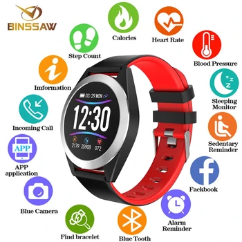 

BINSSA smart Sports watch Bluetooth fitness Bracelet Heart rate blood pressure IP68waterproof Multi-function Smartwatch for IOS