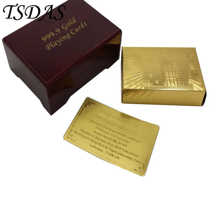 Позолоченная игральная карта 24K 999 9 евро 500 в красивой красной коробке покерная