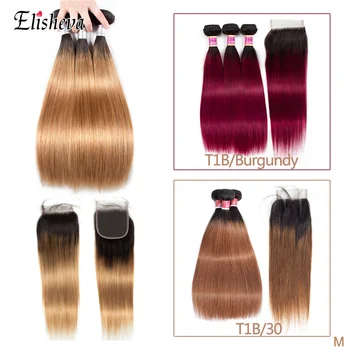 

Ombre Bundles With Closure Burgundy Blonde 27 Peruvian Straight Human Hair Bundles With Closure Remy Lace Closure With Bundles