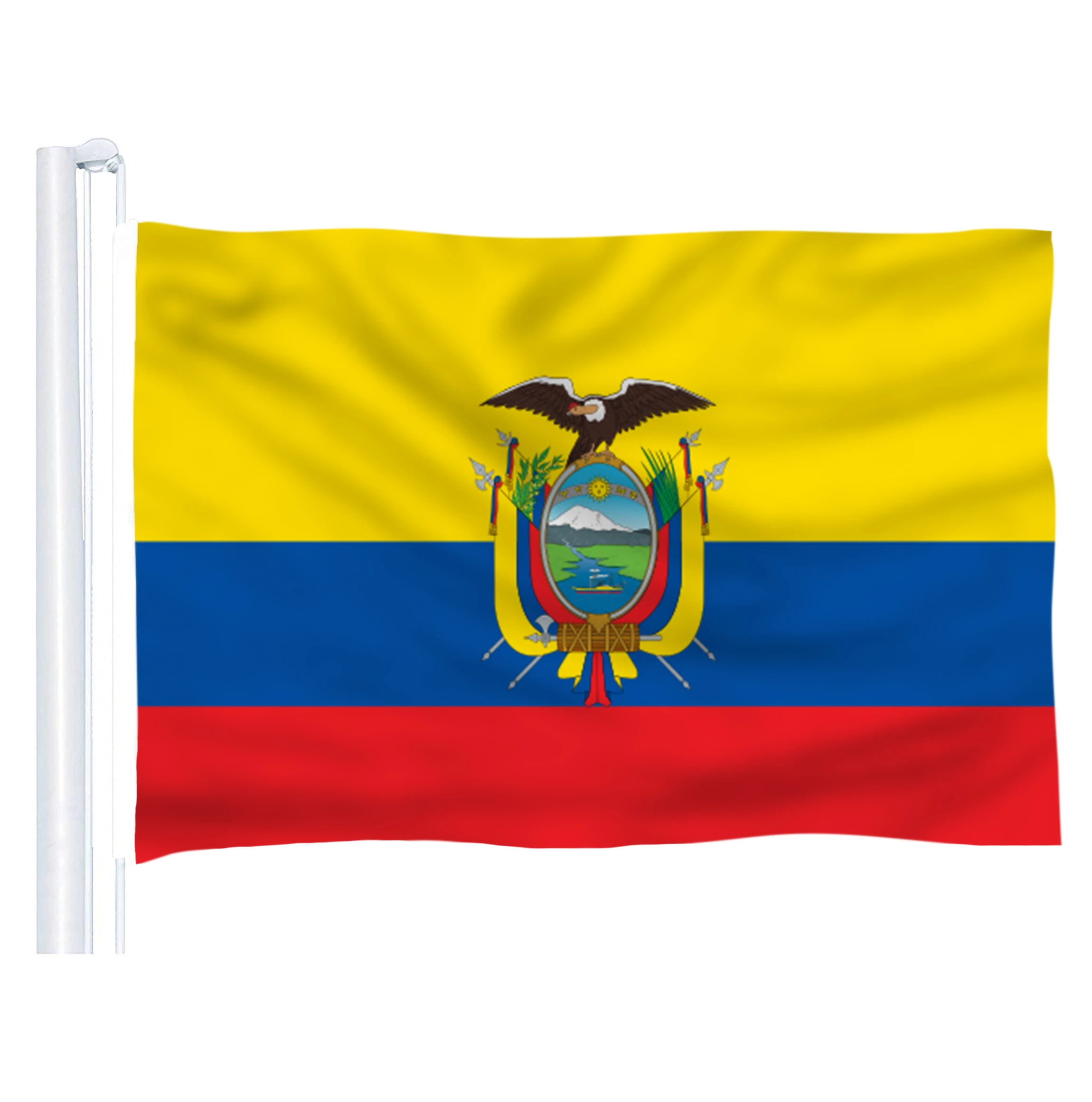 ECUADOR  FLAG FLAGS 5'X3' BRAND NEW POLYESTER POST FREE IN UK 