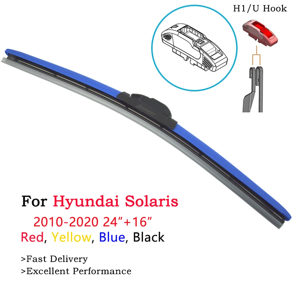 

HESITE Colored Front Windshield Wiper Blades For Hyundai Solaris Accent Verna Model 2011 2012 2013 2015 2016 2017 2018 2019 2020