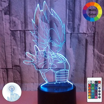 

3D Illusion Anime Dragon Ball Lamp Goku Plate Child Bedroom Decor Cool Birthday Gift For kids Remote Control Night Light G1