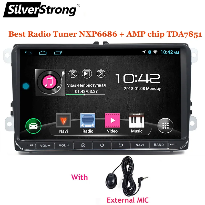 SilverStrong Android9.0 9 дюймов для Passat радио автомобиля GPS без dvd плеера VW Golf Polo с 6686 Android