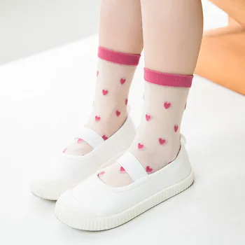 

Children Harajuku Socks Summer Ultra-thin Small Love Men and Women Baby Socks Kids Kawaili Cute Boys and Girls Silk