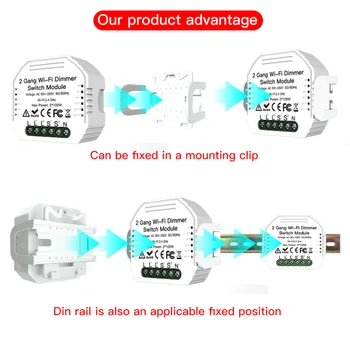 

WiFi Smart Light LED Dimmer Switch Module Smart Life Tuya APP Remote Control Work With Alexa Google Home 2 Way 2 Gang