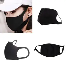 1 шт., дышащая черная маска для рта Kpop, унисекс, губчатая маска для лица, многоразовая, против загрязнения лица, защита от ветра, рот, покрытие