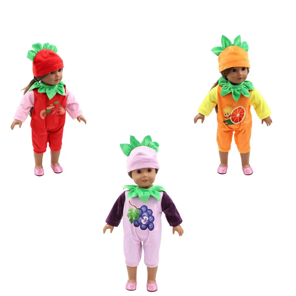 18 дюймов кукольная одежда милый комплект одежды девочка кукла игрушка милый фруктовый узор одежда ренорн Детская Одежда для кукол подарки для детей