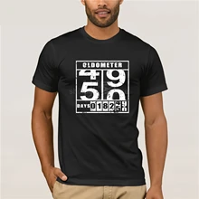 Забавная футболка унисекс для 50-летнего дня рождения, 50 лет, 50 лет, с изображением олдометра, семейный подарок, хлопковая футболка, подарок