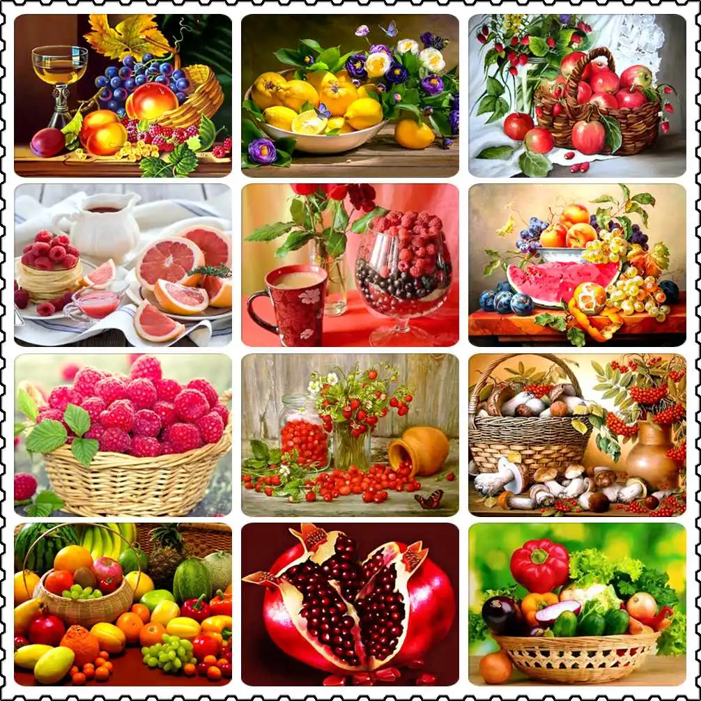 

Fruit Full Display Square/Round Scenery Landscape 5D Diamond Painting Diamond Embroidery Cross Stitch Diamond Mosaic Home Decor