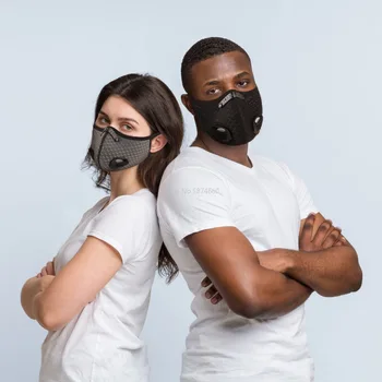 

Motorcycle Face Mask Activated Carbon Filters Breathable Dustproof Biker Mouth Mask Protective Gear Cycling Sport Face Shield