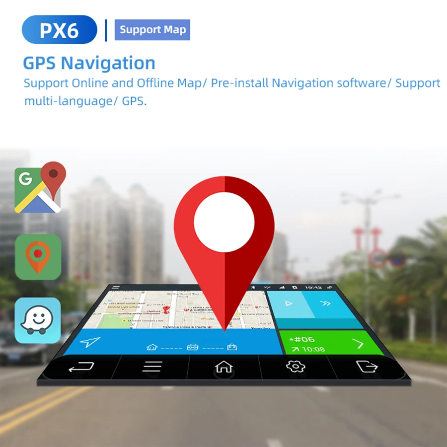 10," Android 9,0 Автомобильный мультимедийный плеер 1 DIN 8 core 4+ 32G PX6 Bluetooth радиоприемник GPS сенсорный автомобильный MP5 плеер