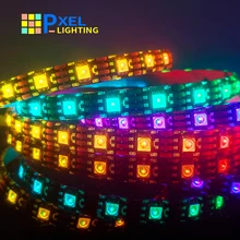 Dc12v ws2815 (ws2812b atualização) rgb led fita de tira endereçável dupla-sinal fita led para sala de luz de tira led inteligente cor cheia