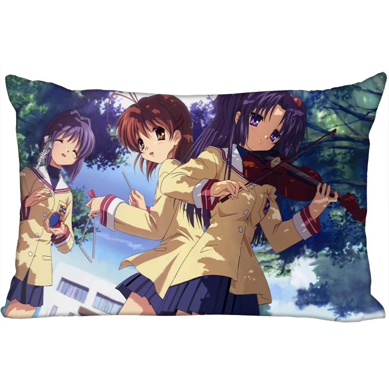 Горячая CLANNAD печатных атласные Наволочки две стороны Стандартный шелк мягкий прямоугольник на молнии наволочка больше размер Пользовательский логотип - Цвет: 8