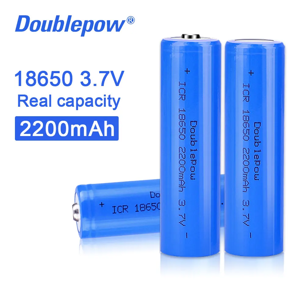 Doublepow 100% Оригинальный Новый 18650 3 7 в 2200 мАч перезаряжаемый литиевый аккумулятор