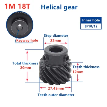 

Custom helical teeth 1Mod 18 teeth / T spiral / staggered / 45 degree helical gear steel gear cnc