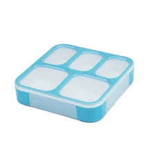 Портативный Ланч-бокс для микроволновой печи контейнер для хранения еды студенческий с отсеком герметичная коробка для обеда 5 пластик