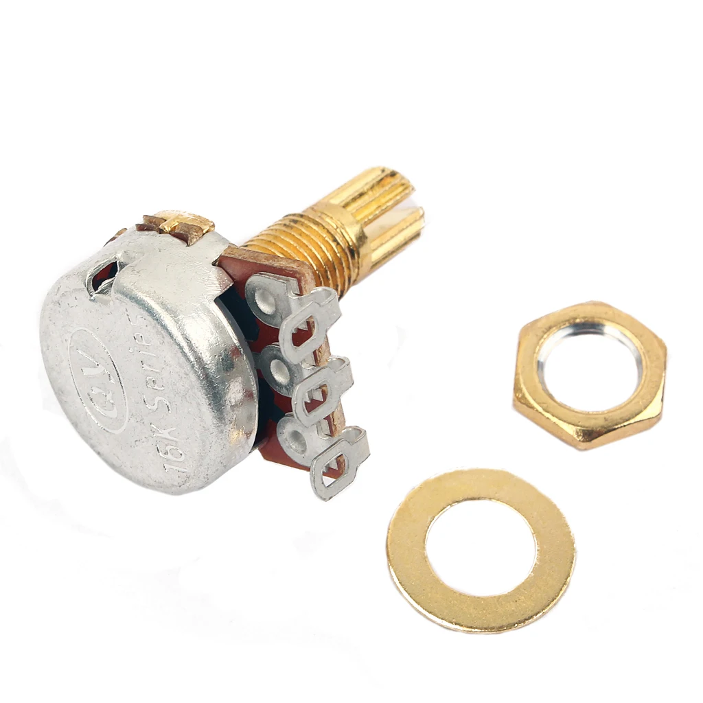 A500k Ohm Audio Mini Pots Golden Potentiometer For Electric Guitar Pack of 5