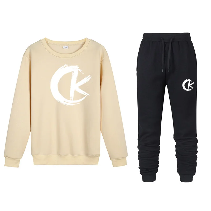 Модный Зимний спортивный костюм, 2 предмета, мужской спортивный костюм, chandal hombre, для бега, homme, с принтом, толстовка+ спортивные штаны, мужская одежда