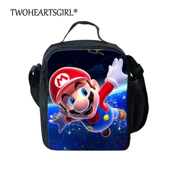 

Twoheartsgirl Super Mario Lunch Bag Cartoon Girls Kids Portable Food Bag for School Children Boys Lunch Box Tote Storage Contain