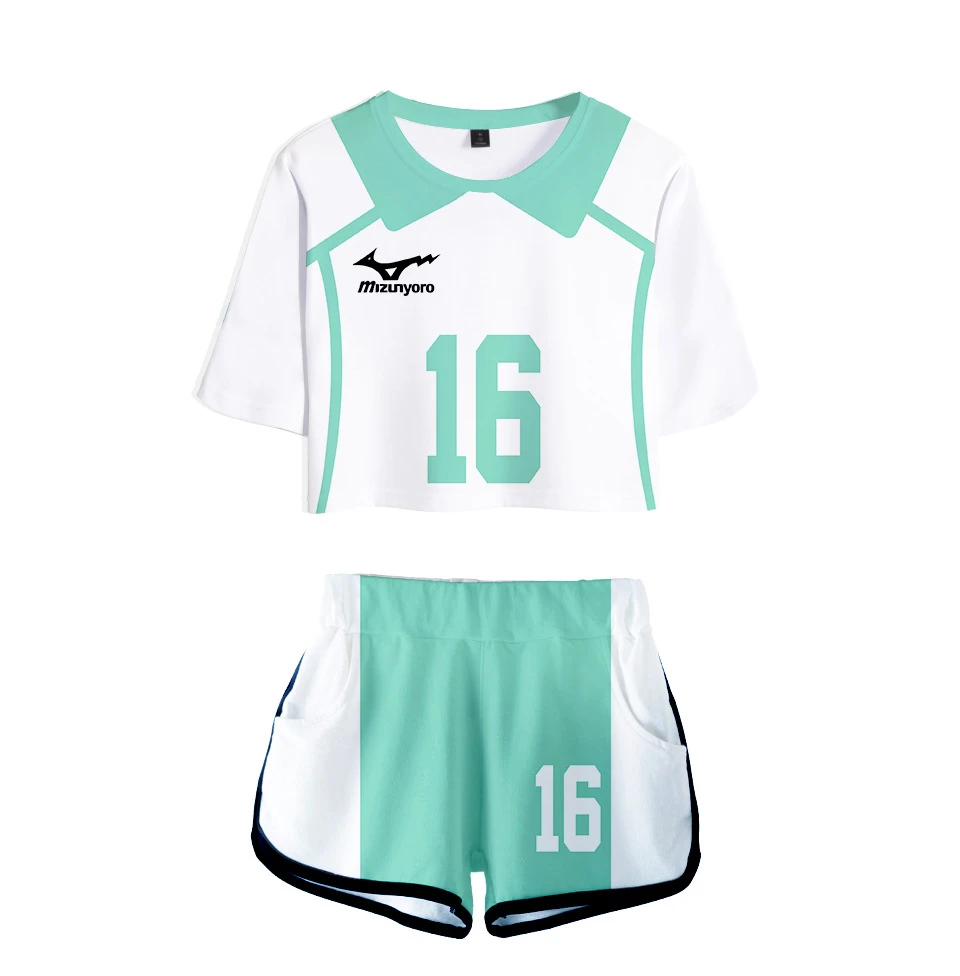 Womens Two Piece Set Tops And Shorts Anime Haikyuu Cosplay Aoba Johsai High School Volleyball Club Oikawa Tooru Girls Tracksuit Aliexpress