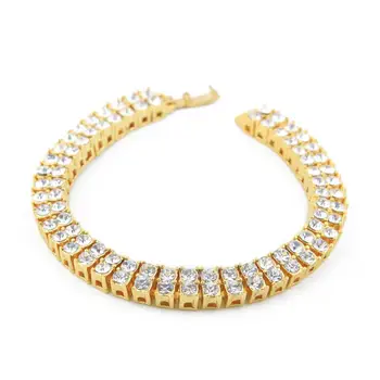 

High Quality Bling Tennis Bracelet 2 Rows AAA+ Cubic Zirconia Charm Bracelets Jewelry Iced Out Hip Hop Fashion Jewelry Gifts