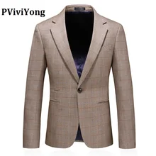PViviYong бренд, высокое качество, мужской костюм топ, пиджак, Мужской приталенный Повседневный Блейзер, мужской S-5XL плюс размера XZ6729