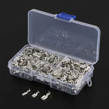 

500pcs/box Crimp Terminals Set Wire Connection Plug Spring Male Female Spade Terminator Connectors 2.8mm 4.8mm 6.3mm