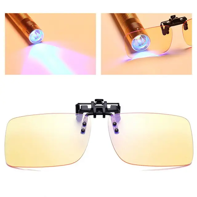  - 1pcs Clip On Blue Light Filter Blocking Glasses Office Computer Anti Blue Ray Clip On Eyeglasses UV Strain Relief For Women Men