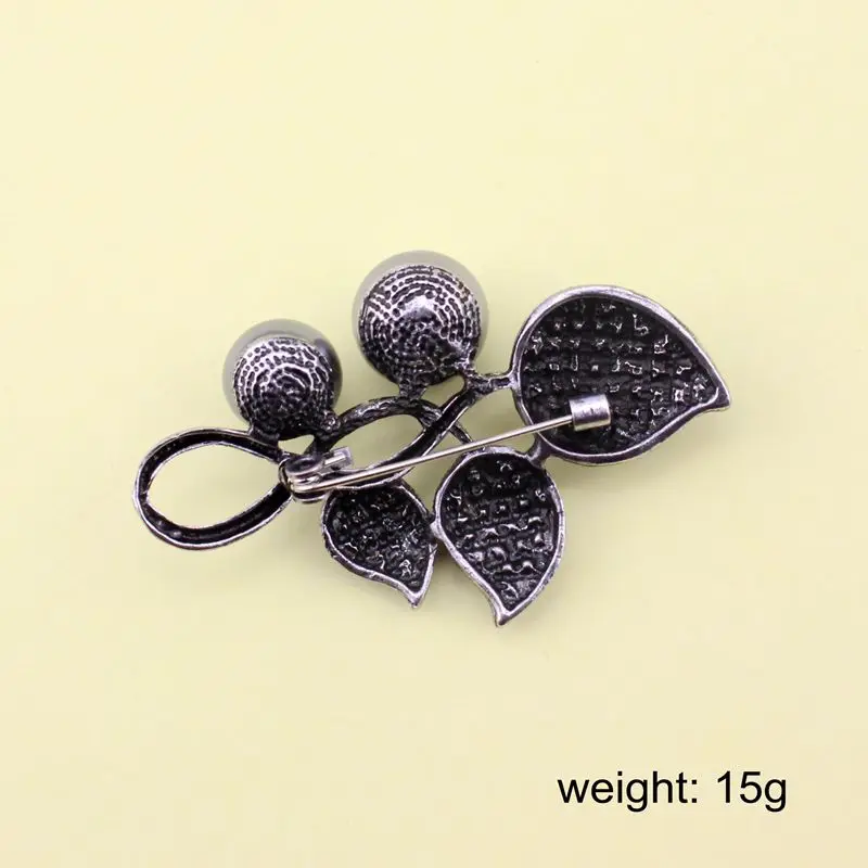 Новинка, черная брошь, серая жемчужная брошка в виде листьев, булавка для женщин, антикварное серебро, винтажное ювелирное изделие, заколки для шарфа, популярные трендовые заколки в стиле ретро