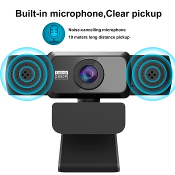 

1080P HD Rotatable Webcam With Mic PC Desktop Web Camera Cam Mini Computer WebCamera Cam With Bracket For Video Recording Work