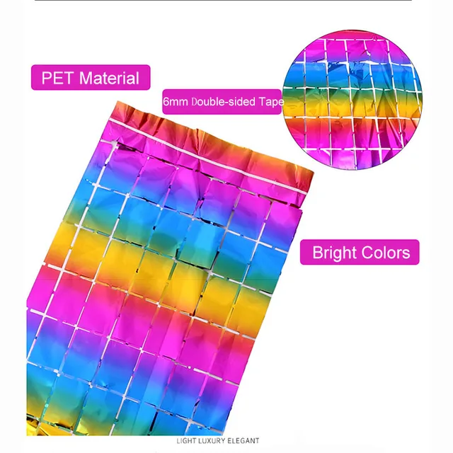 Tende Olografiche Tinsel 2 Pezzi 1x2m - Sfondo Scintillante Per Feste E Foto - Foto 6