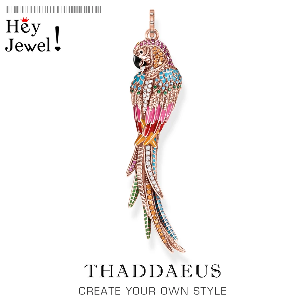Pendants Colourful Parrot,2020 Spring New Jewelry 925 Sterling Silver Paradisiacal Accessorie Myth of The Jungle Gift For Women