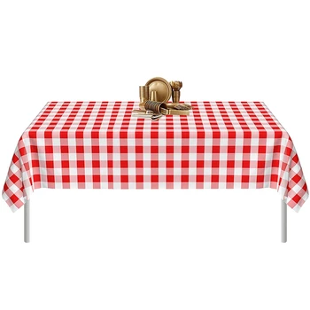 

Checkered 12 Packs Of River Street Disposable Plastic Picnic Tablecloth Party Tablecloth 54X 108 Inches