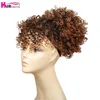 Short Kinky Curly Chignon With Bangs Synthetic Hair Bun Drawstring Ponytail Afro Puff Hair pieces For Women Clip Hair Extension ► Photo 3/6