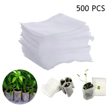 

500PCS Seedling Plants Nursery Bags Organic Biodegradable Grow Bags Fabric Eco-friendly Ventilate Growing Planting Bags