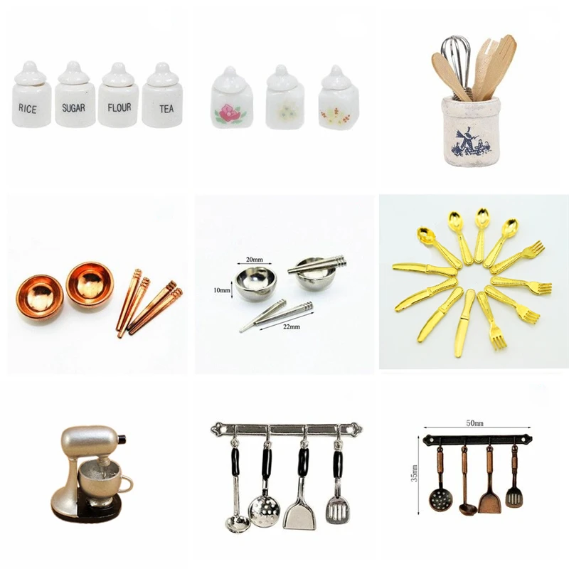 Mini Furniture Toys Dollhouse Miniature Kitchen Cooking Tool 1:12 Dollhouse Deor Birthday Gift for Girl Kids