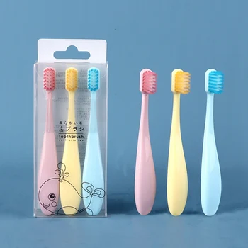 

New 3pcs Soft Bristles Cute Solid Color Children Toothbrush Baby Kids Dental Oral Hygiene Care