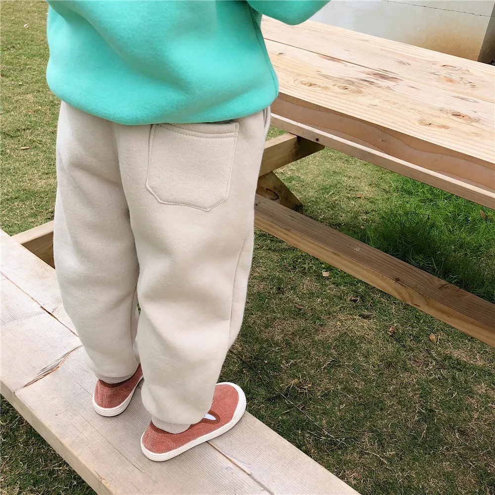 Зима, Детские утепленные спортивные штаны с мультипликационным принтом, хлопковые спортивные штаны для мальчиков и девочек, 4 цвета