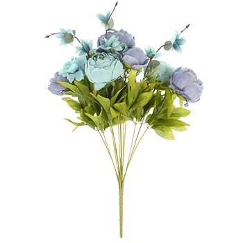 

13PCS 50cm European Style Artificial Silk Peony Fake Flower Wedding Bride Holding Flowers Home Party Interior Decoration