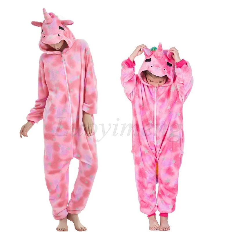 baby robe and slippers New Animal Unicorn Pajamas Adults Winter Sleepwear Kigurumi Wolf Panda Unicornio Pyjamas Women Onesie Anime Costumes Jumpsuit baby clothes brands