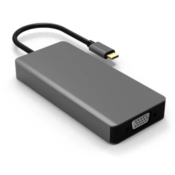 

Multi Function Cable Converter Durable Type-C To HDMI VGA Hub Audio Adapter For PC Computer Laptop Notebook YGNE