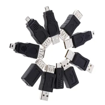 

10 Pcs OTG 5 Pin F/M Changer Adapter Converter USB Male To Female Micro Mini Plug For Computer Tablet Pc Mobile Phone
