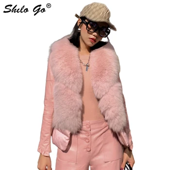 

Fur Vest Highstreet V Neck Full Real Fox Fur Sleeveless Vests Women Autumn Winter Casual Minimalist Office Lady Warm Outwear