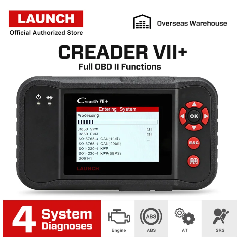 LAUNCH X431 Creader VII+ Creader 7 плюс Авто сканер ABS,SRS,ENG инструмент диагностики же как CRP 123 бесплатное обновление через Интернет