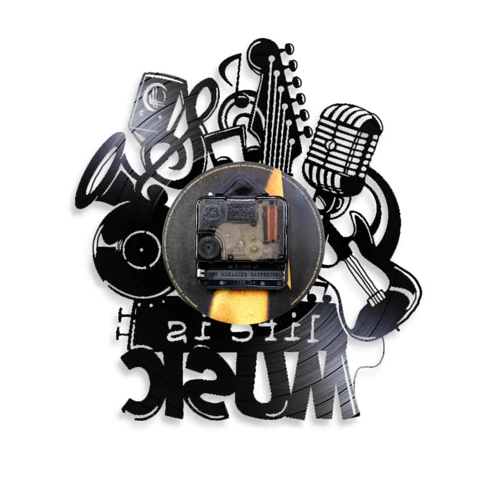 Skup Życie jest muzyka Vintage płyta winylowa antyczny zegar ścienny zegar muzyczny zegarki 3D nowoczesny Design zegary domowe świetny pomysł na prezent