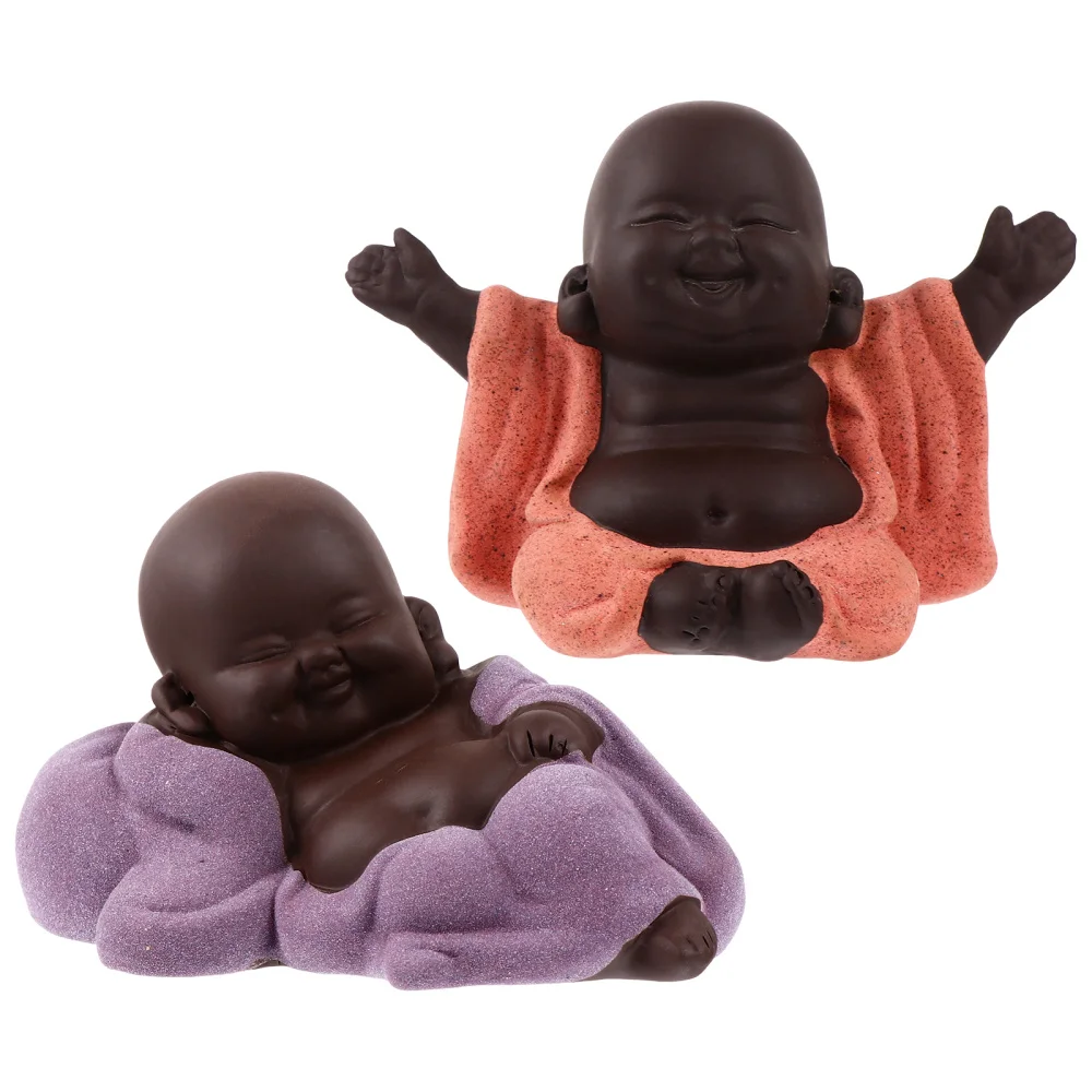 2 шт. настольная креативная фигурка Zen Monk статуя чайное художественное украшение |