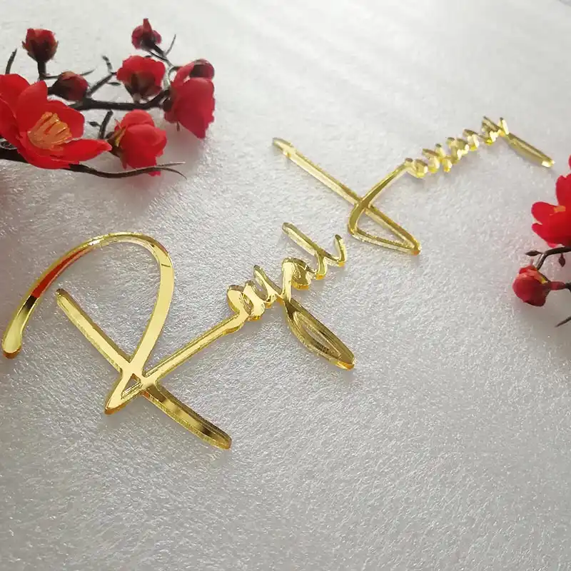 Signe De Nom De Bebe Personnalise En Acrylique Miroir Dore Decor De Fete D Anniversaire De Mariage Cintre De Salle D Arriere Plan De Reception Cadeau Pour Bebe Aliexpress